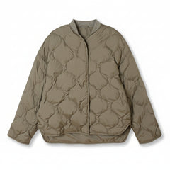 Loose Design Diamond-checked Quilted Jacket