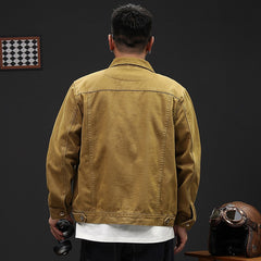 Loose-Fit Plus-Size Denim Jacket For Men