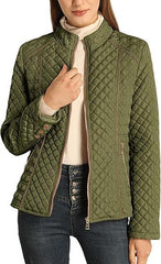 Women's Stand Collar Lightweight Quilted Jacket