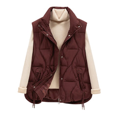 Women's Winter Cotton Quilted Vest Short Padded Jacket