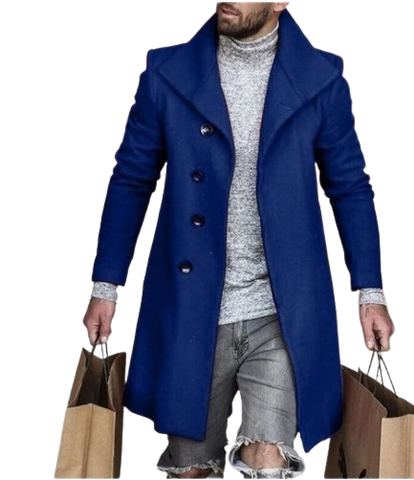 Woolen Coat Mid Length Men's Trench Coat