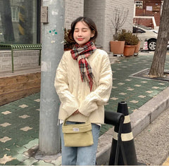 Loose And Idle Sweater Female Front Twist