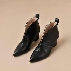 Martin-style Ankle Boots With A V-cut