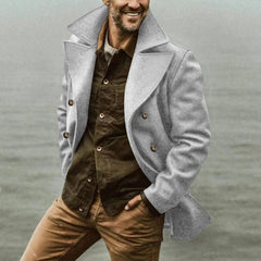 Cotton Double Breasted Casual Coat