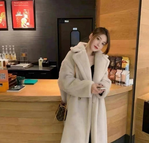 Lamb Wool Coat For Women Winter Warm