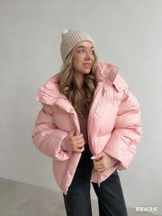 Casual Loose Slim-fit Hooded Mid-length Puffer Jacket