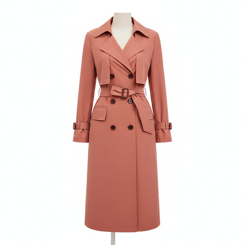 Retro mid-length trench coat