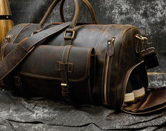 Retro Crazy Horse Leather Travel Bag