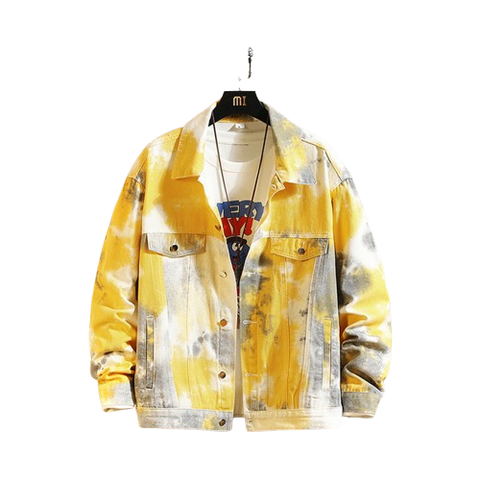 Camouflage color denim jacket men