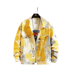 Camouflage color denim jacket men