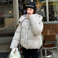 Elegant Fluffy Hooded Puffer Jacket
