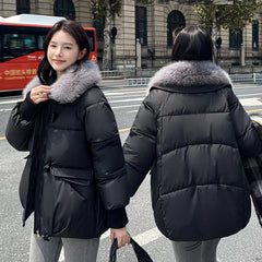 Loose Lapels Sense Puffer Jacket Coat
