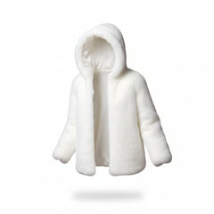 Faux fur women's hooded coat mid-length coat