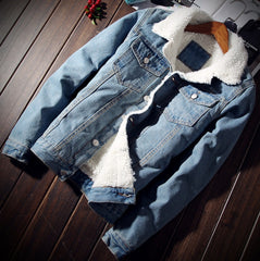 Denim Bomber Jacket with Fur Jeans