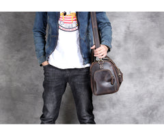 Leather big travel bag