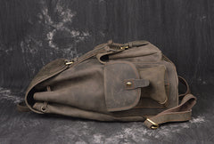 Crazy Horse Leather Outdoor Backpack