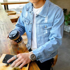 Casual Loose Denim Jacket Men