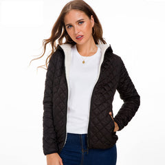 Hooded plus fleece quilted cotton jacket
