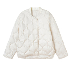 Loose Design Diamond-checked Quilted Jacket
