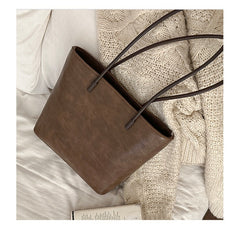 Retro Minimalist Tote Bag Versatile Large-capacity Shoulder Bag
