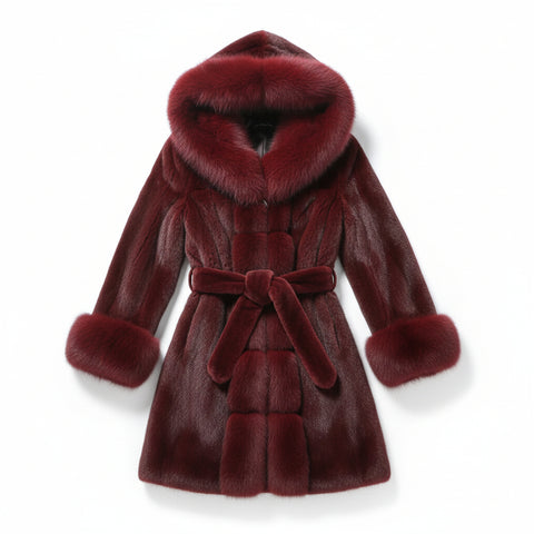 New Style Rabbit Fur Ladies Fur Coat