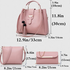 Women Purse And Handbag 3Pcs Bag Set