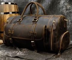 Retro Crazy Horse Leather Travel Bag
