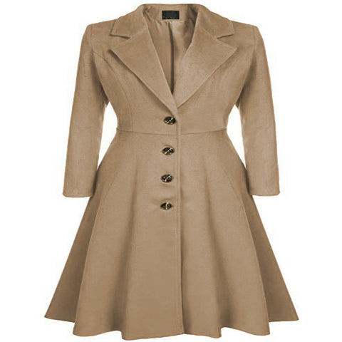 Breasted Long Sleeve Trench Coat