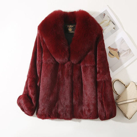 Fur Fur Rabbit Fur Coat FallWinter Slim