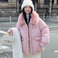 Loose Lapels Sense Puffer Jacket Coat