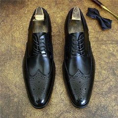 Genuine Leather Brogue Business Shoes