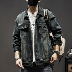 Heavy Retro Denim Jacket Men
