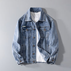 Heavy Retro Denim Jacket Men