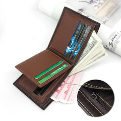 Men's Short Matte Leather Wallet