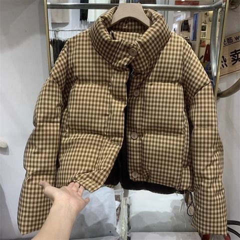Puffer Jacket High Waist Cropped Cotton Jacket