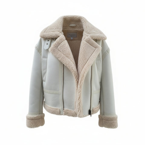 Thickened Warm Lamb Wool Coat Women Solid