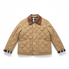 Retro Plaid Stitching Leather Jacket