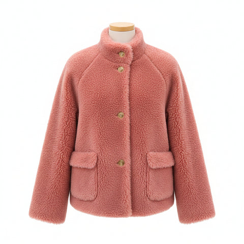 Warm loose fur coat lamb fur coat