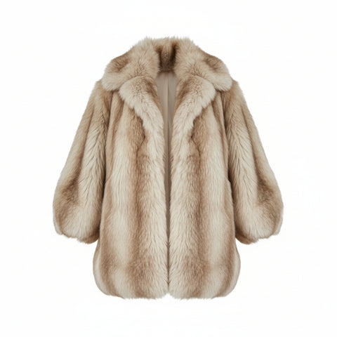 Women's Fashion Leopard Fur Coat