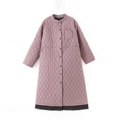 Art retro quilted thick casual jacket