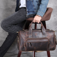 Leather big travel bag