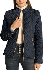 Women's Stand Collar Lightweight Quilted Jacket