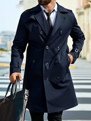 Mens Mid-length Double-breasted Coat