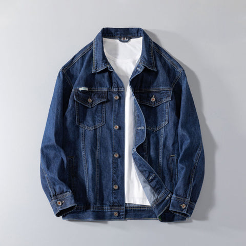 Heavy Retro Denim Jacket Men