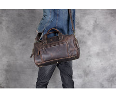 Leather big travel bag