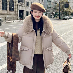 Loose Lapels Sense Puffer Jacket Coat