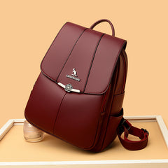 New Women's Backpack PU Soft Leather