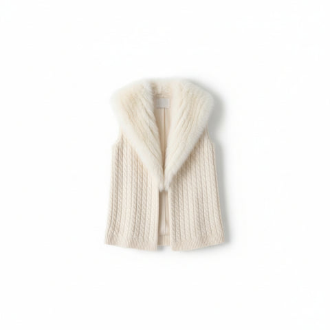 Stitching Fur Woolen Coat Women's Fur Coat