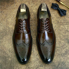 Genuine Leather Brogue Business Shoes