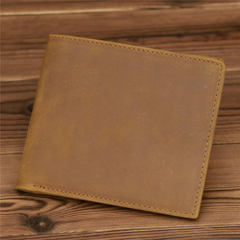 Leather Hand-stitched Short Wallet